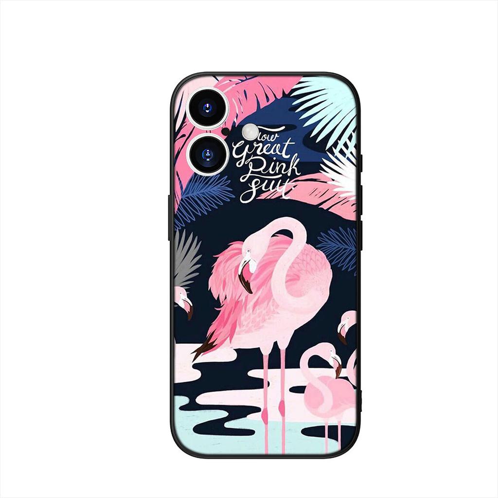 Flamingo Phone Cover Case for Apple iPhone 16 15 14 Plus 13 12 Mini 17 Pro Max + 16E Air 16+ ProMax Casing