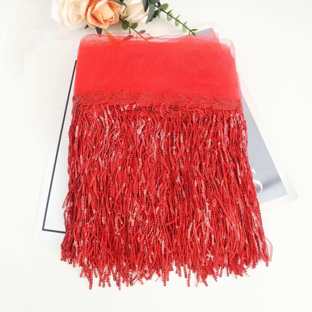 10 Yards 20cm Width Sequin Tassel Fringe DIY Accessories Decorative Trimmings  Dress Trimming