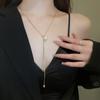 Необычное длинное жемчужное ожерелье французский темперамент легкой роскоши цепочка для свитера нишевое простое ожерелье с высоким чувством женщины