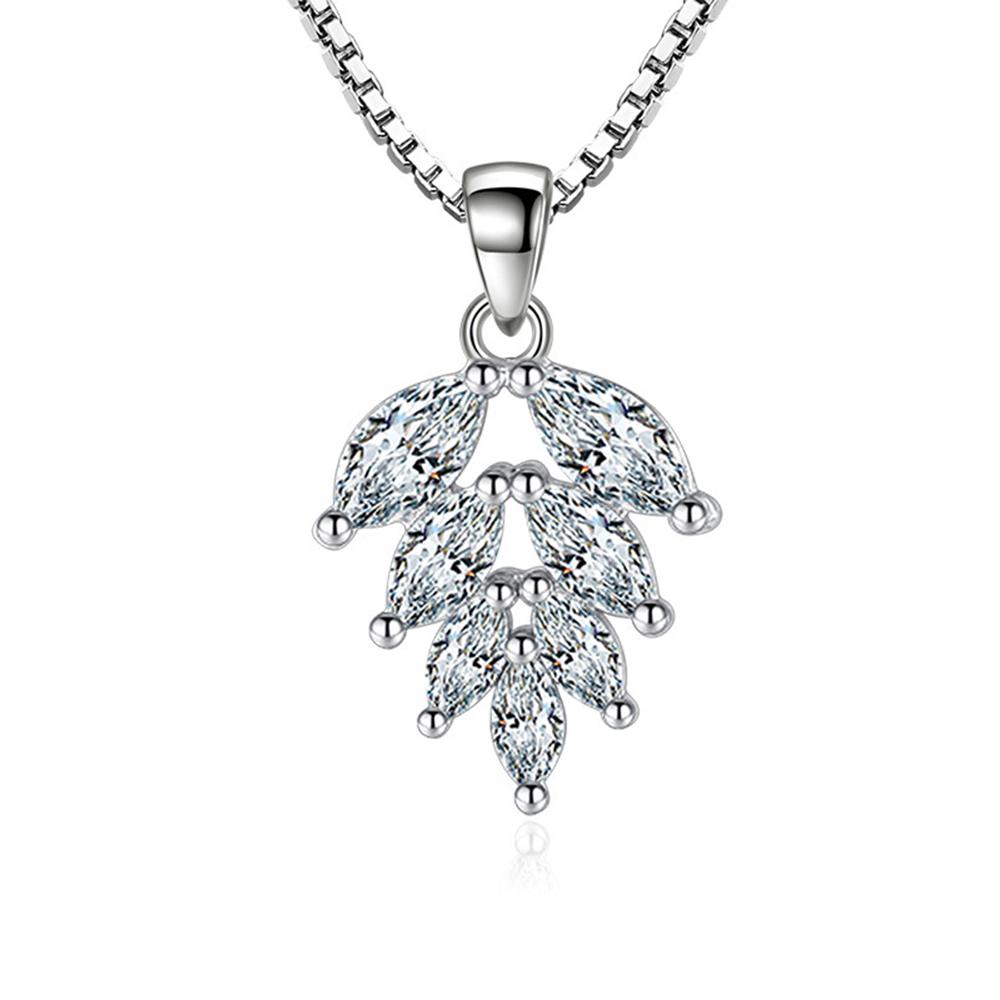 Новое 925 стерлингового серебра Женские ожерелья Подвеска в виде ледяного листа Мода Универсальный Темперамент Высокое качество Ожерелье Ювелирные Изделия Подарок