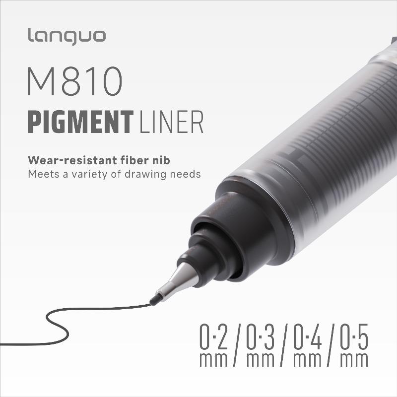 LANGUO 0.2/0.5mm Nib Size Pigment Liner Gel Pens Anti-smudge Water Resistant Fineliner Pens Stationery School Office Supplies