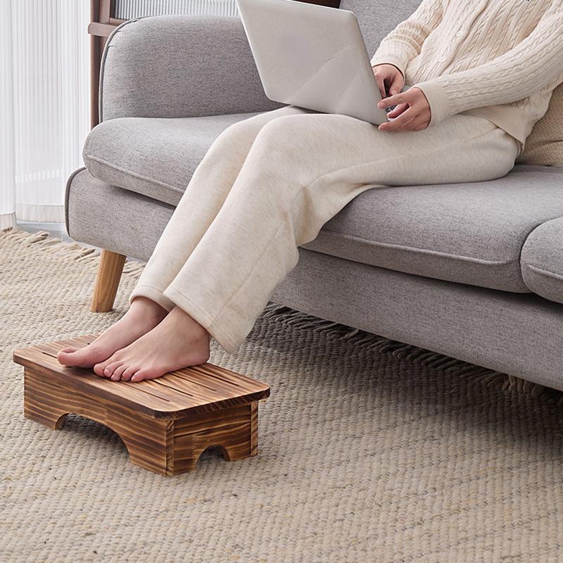 1Pc Home Office Wood Stool Toilet Low Footstool Children Living Room Bathroom Footrest Non-slip