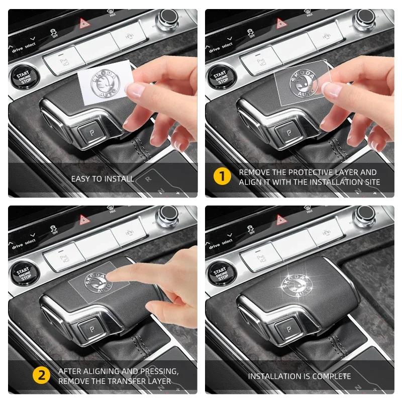 2/5/10pcs 3D Metal Car Emblem Sticker Decor Badge Decal Interior Styling For Skoda Octavia Fabia 1 2 Rapid Yeti Superb A5 A7 WL5