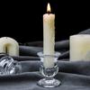 Elegant Glass Candle Holder Set of 2 Clear Taper Candlestick Holder for Wedding Modern Christmas Table Centerpieces