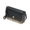 Burberry Vintage Check Color Block Magnetic Closure Flap Mini Shoulder Bag Women Shoulder Bag Black 80654811