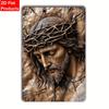Religious Art Aluminum Metal Sign Vintage Faith Wall Decor Plaque for Home Prayer Room