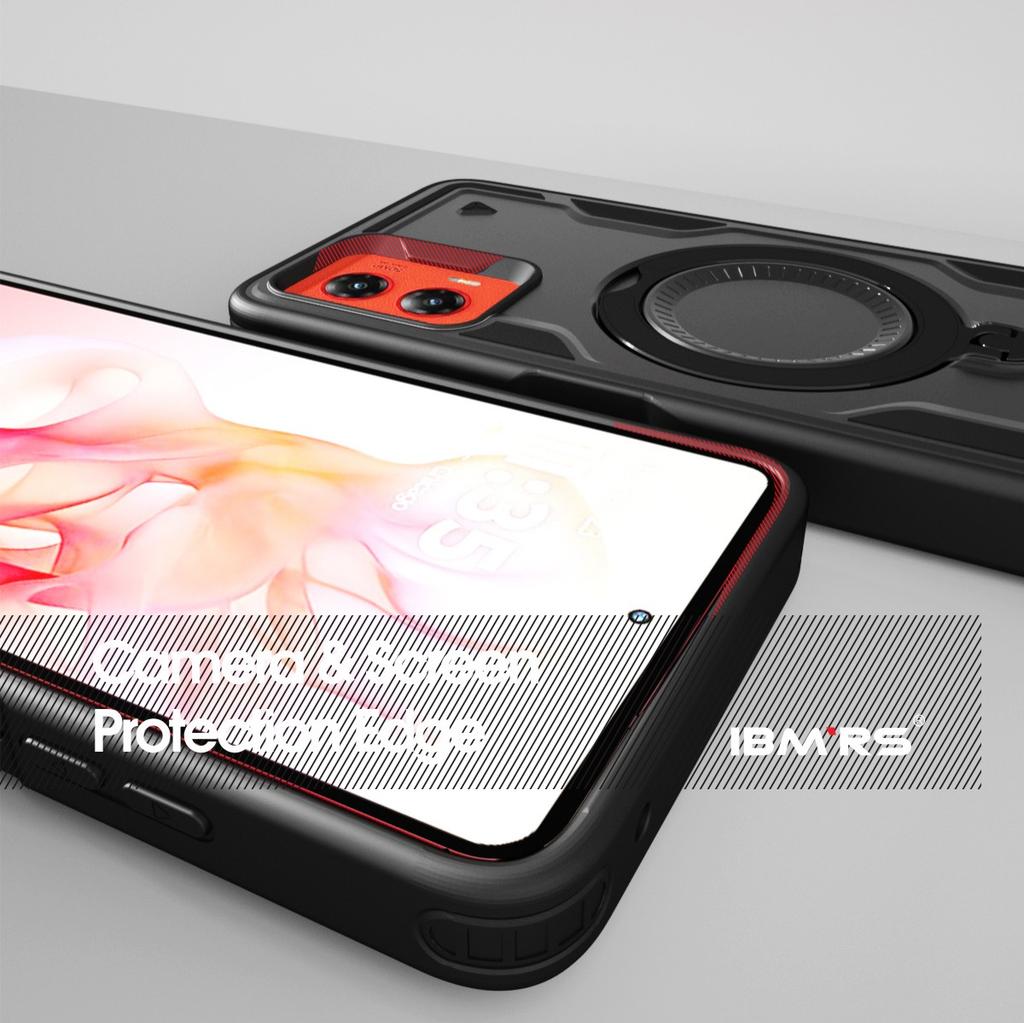 Для Moto G Power 2024 Чехол противоударный [Магнитное кольцо + подставка] Чехол для телефона с ремешком для Motorola
