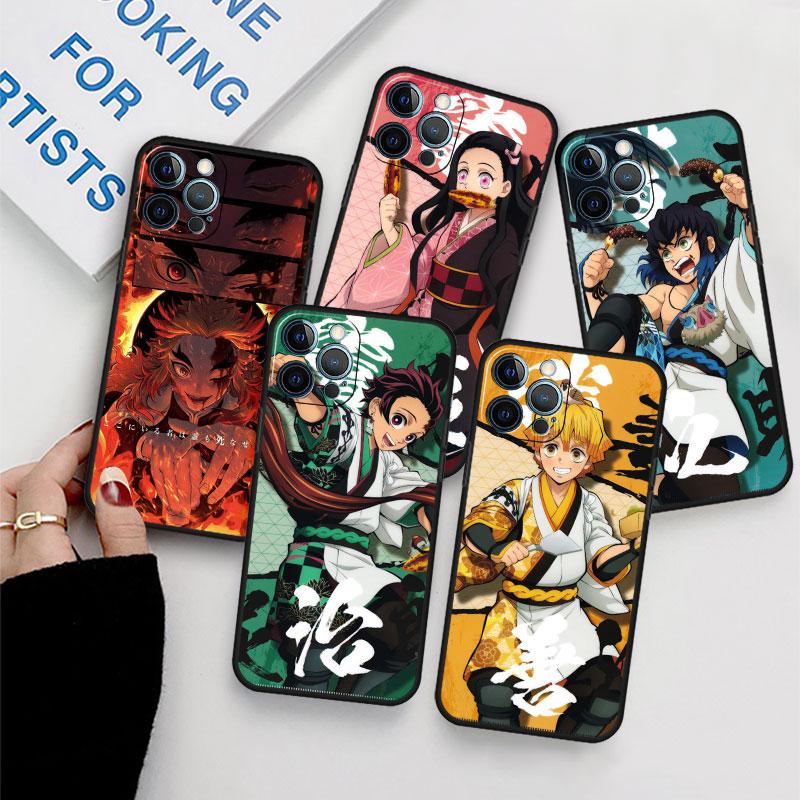 Мягкий чехол для Apple iPhone 11 13 Pro Max 14 12 Mini 7 8 Plus X XS XR SE 2020 6 6S 5 5S чехол для телефона Funda Demon Slayer Anime Capa