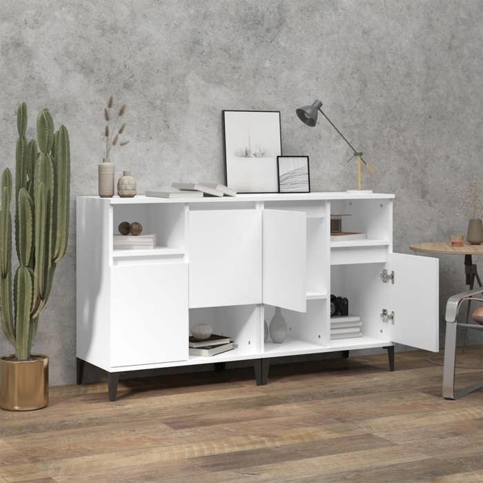 Buffet - Maison Exclusive - Blanc - Bois d'ingénierie - 4 compartiments 60x35x70 cm
