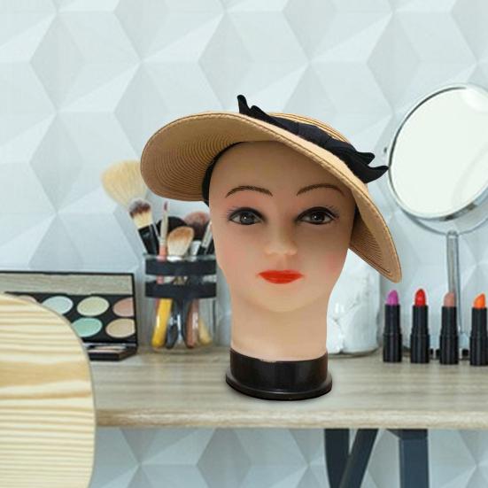 Bald Female Mannequin Head Professional Cosmetology for Wig Making Display Wigs Eyeglasses Hats Salon DIY Painting Display Holder