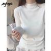 MJ STYLE Женская термофутболка с длинным рукавом и воротником-стойкой