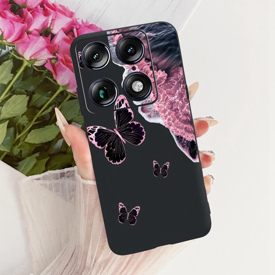 Чехол для телефона с модным дизайном в стиле мультфильма и цветов для Motorola Signature Moto X70 Air Pro 5G, чехол, мягкий силикон, противоударная задняя крышка