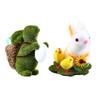 Easters Bunnies Rabbit Decorations Bunnies Eggs Flocking  Table Decorations Decorative Statue Outdoor Artificial Figurines