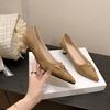 Элегантные женские туфли-лодочки на тонком каблуке, новые весенне-осенние модели, туфли без каблука с мелким вырезом для женщин