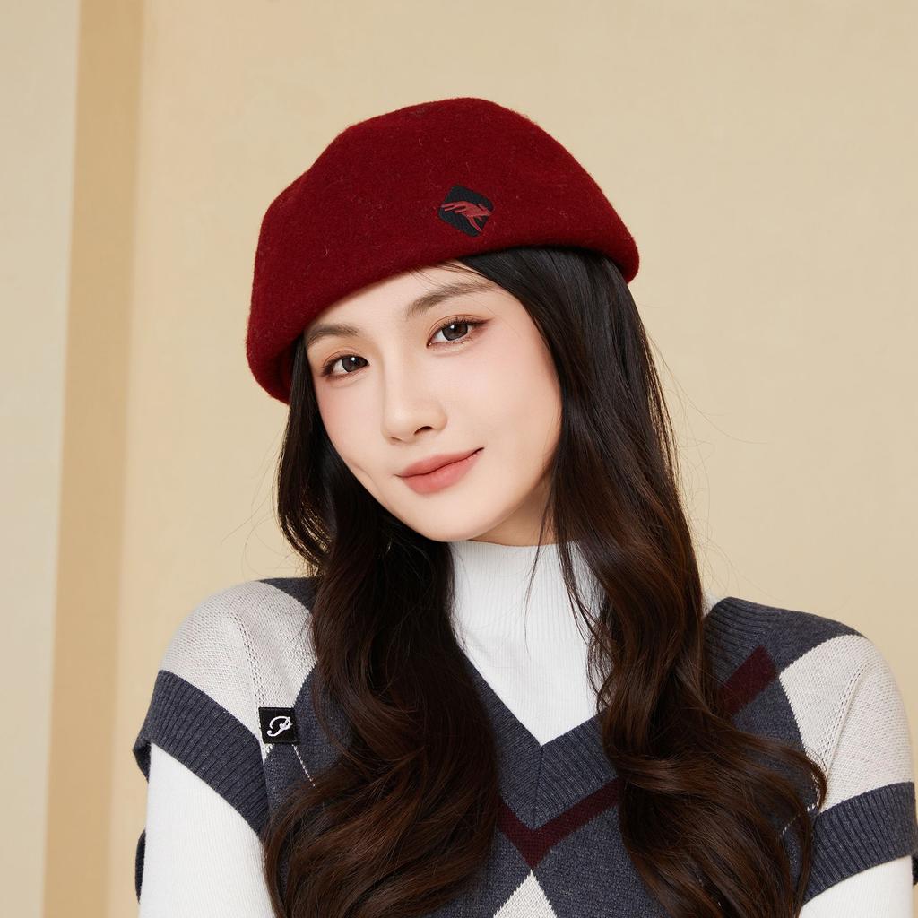 Japanese Reversible Woolen Beret for Women Versatile Niche Ins Style Warm Forward Hat Fashionable Travel Hat