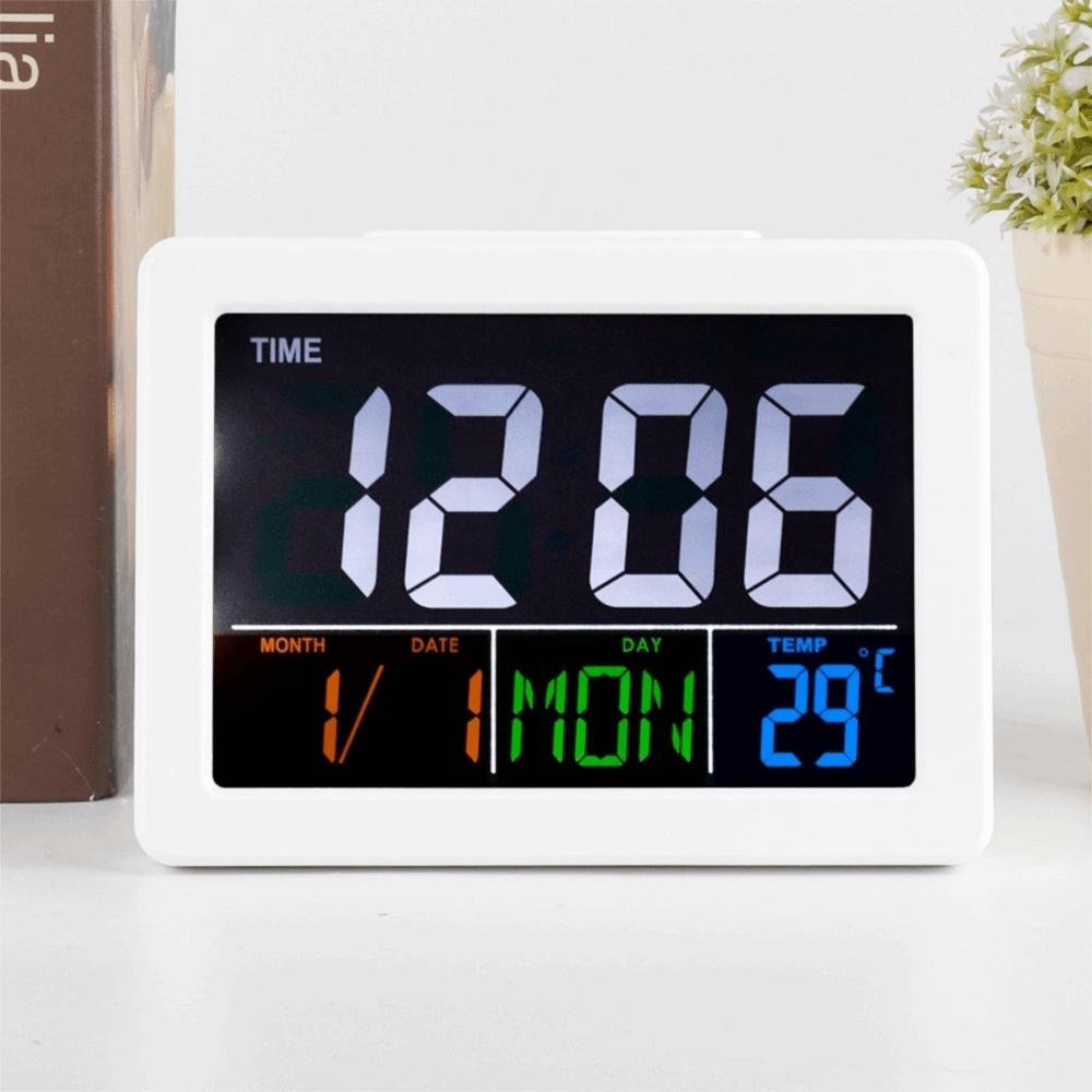 LED Display Digital Alarm Clock Multifunctional Time Temperature Clock  Desktop Use