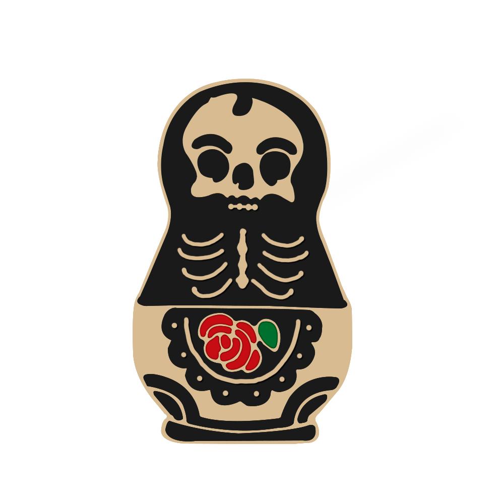 Punk style brooch magic wizard cranio vampire rose button pin denim jackets brooches badge gifts gothic jewelry dropshipping
