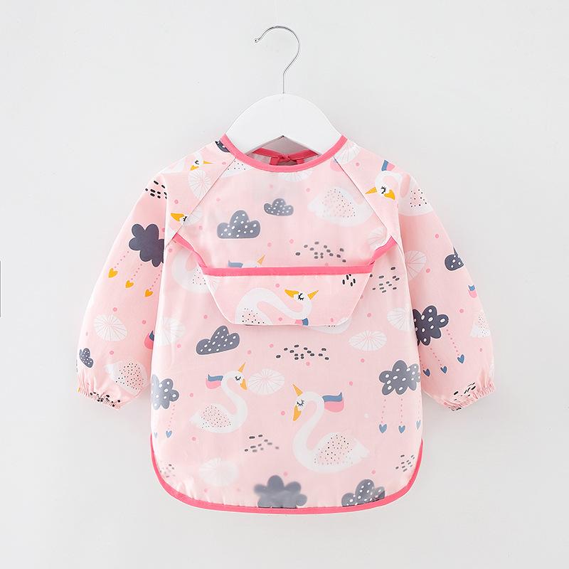 Baby Smock Bibs Waterproof Long Sleeve Eating Feeding Art Apron Newborn Toddler Burp Cloths Fit 0-3 Years