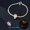 Amazing Copper Glow In The Dark Boo Ghost Charm Fit Original Bracelet Sparkling Skull Char Halloween Jewelry Gift