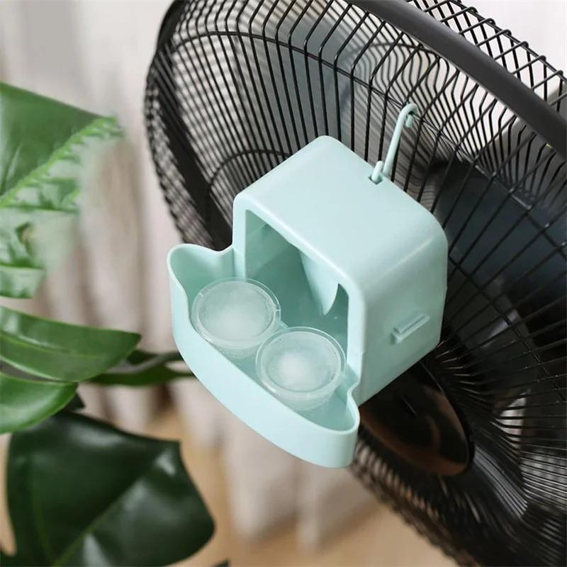 Electric Fan Cooling Storage Box Hanging Fan Cooling Tool with 4 Cup Household Cooling Box Fan Cooler Refrigeration Accessories
