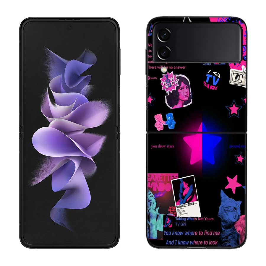 TV Girl Album Phone Case For Samsung Z Flip 7 6 5G Galaxy Z Flip 5 4 3 Black Hard Cell Cover Luxury PC Shell Coque