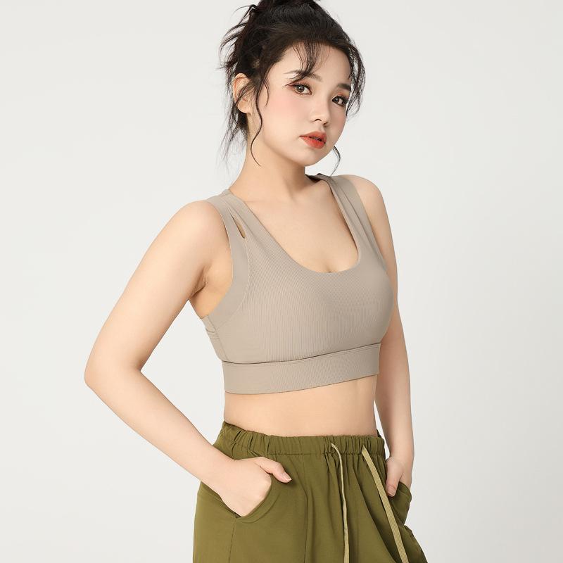 Спортивный бюстгальтер большого размера, ударопрочный, с гоночной спинкой и бретелями в два слоя