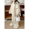 Trendy Girls' Hooded Knit Cardigan & Wide-Leg Pants Set - Autumn/Winter 2025 Collection
