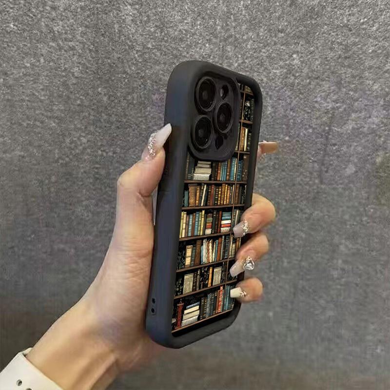 Книжная полка Книга Дизайн Узор Мягкий Чехол Для Телефона Для iPhone 17 16 15 14 13 12 11 Pro Max XS XR X 7 8 Plus 16E 17 Air 13 Mini Чехол