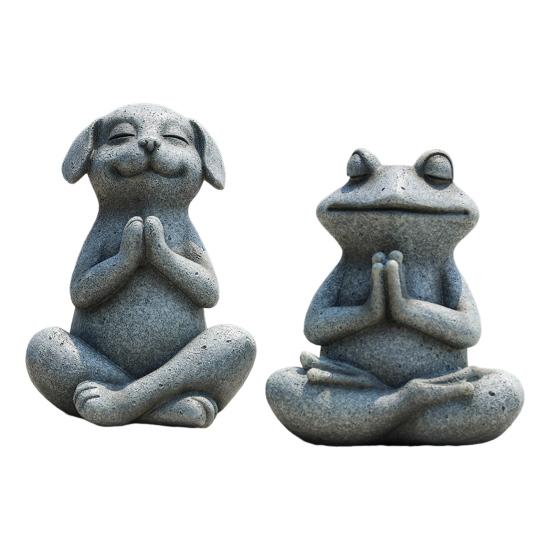 Лягушка Орнамент Смола Материал Богатство Удача Символ Бионический Дизайн Фигурка Лягушка Собака Медитация Орнамент