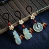 Bag Hanging Lucky Stone Pendant Beads Phone Chain Lanyard Retro Car Keyring  Key Decoration