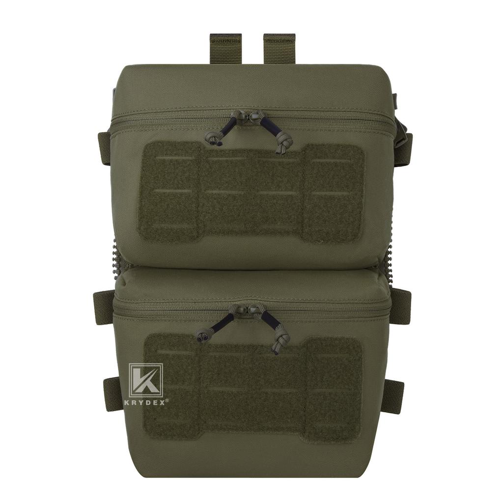 KRYDEX Tactical Back Panel Multipurpose Double Pouch Assault Zip On Modular Backpack for FCPC V5 Vest