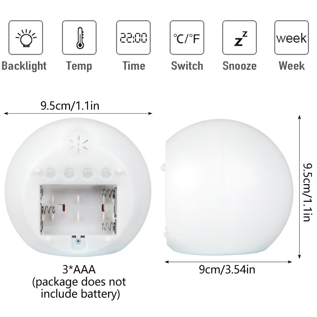 Детский будильник со светодиодными цифровыми часами 12/24 ч без батареи, будильник с указанием времени на прикроватной тумбочке, подарок для детской спальни, украшение часов с температурой