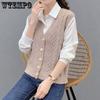Sweater Vest Women Sleeveless v-Neck Knitted Vests Pullover Vest Female Jumper Pull Femme