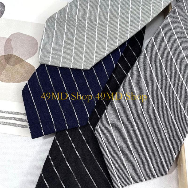 49MD Student Pre Tied Neck Ties Preepy Look Pretty Striped Tie Cravat Necktie Vintage Neck Wear Accessories