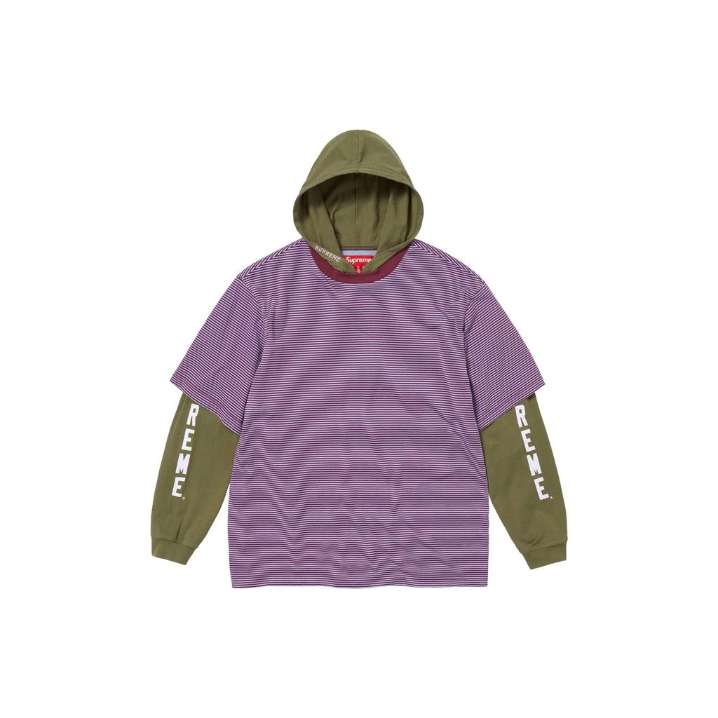 Supreme Многослойный топ с капюшоном и длинным рукавом SS24 SUP-SS24-088