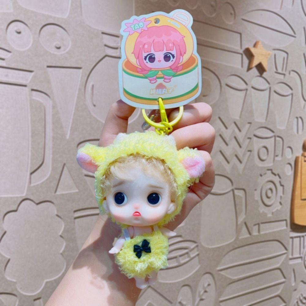 Soft Plush Doll Keychain Action Figure Doll Car Key Ring New Peach Ball Keychain Plush Toy