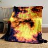 Fiery explosion with swirling yellow, orange, and black flame patterns. for all seasons blanket lunch break throw gift