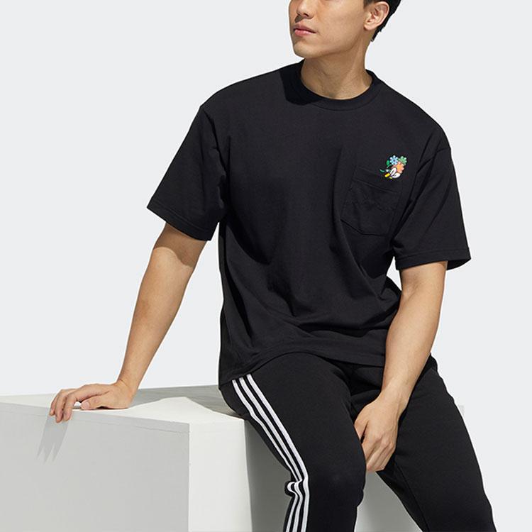 Adidas Originals Trefoil Tee Ss Sports Round Neck Short Sleeve T-Shirt Men Tops Black HB6859