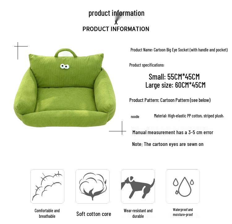 Autumn Winter Striped Pet Sofa Nest: Portable Macaron-Style for Small & Medium Dogs and Cats
