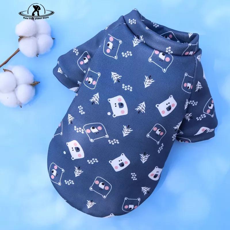 Толстовка с капюшоном для маленьких собак с милым принтом, зимняя теплая одежда для домашних животных, свитер для чихуахуа, ши-тцу, пуловер для щенков, кошек, одежда для собак