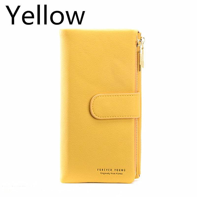 RFID двухслойный женский кожаный длинный кошелек с держателем для карт большой емкости, кошелек-клатч