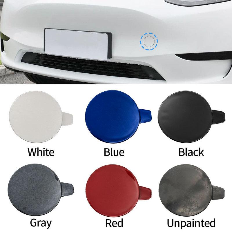 Car Front Bumper Tow Hook Cover Caps Accessory With Color Black White Silver Red Gray for Tesla Model Y -2024 1493746-00-A
