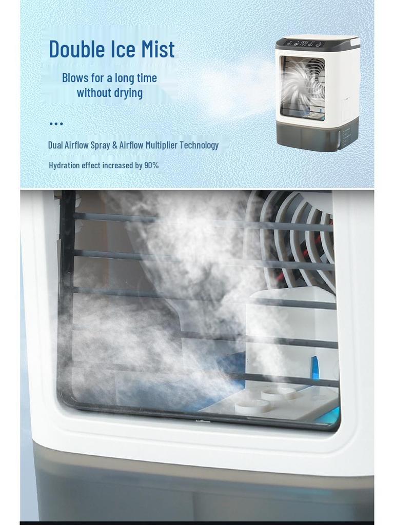 Rechargeable Ultrasonic Humidifier & Silent Desktop Air Cooler Fan