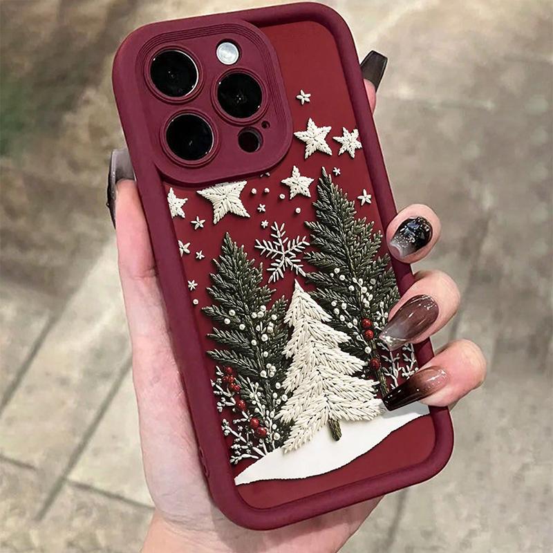 Чехол для телефона с принтом рождественской елки для iPhone 17 11 13 12 14 15 16 Pro Max XS X XR 7 8 Plus 16E 17 Air Ударопрочный Мягкий Бампер