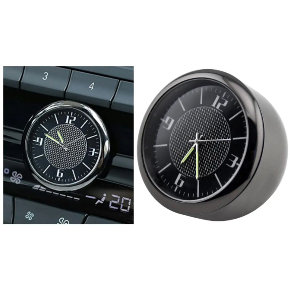 Mini Size Car Clock Round Design Quartz Clock Mechanics Style Luminous Clock Air Conditioner Vent