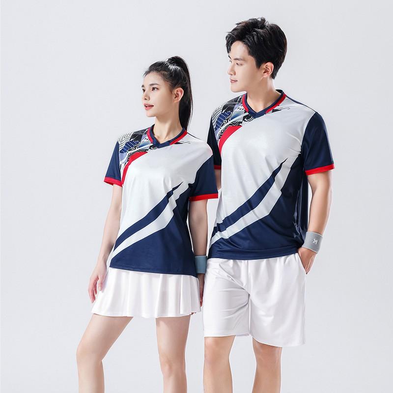 Quick Dry Badminton Sport Set Mens Short Sleeve Shirt Womens Tennis Skirt Breathable Athletic Wear