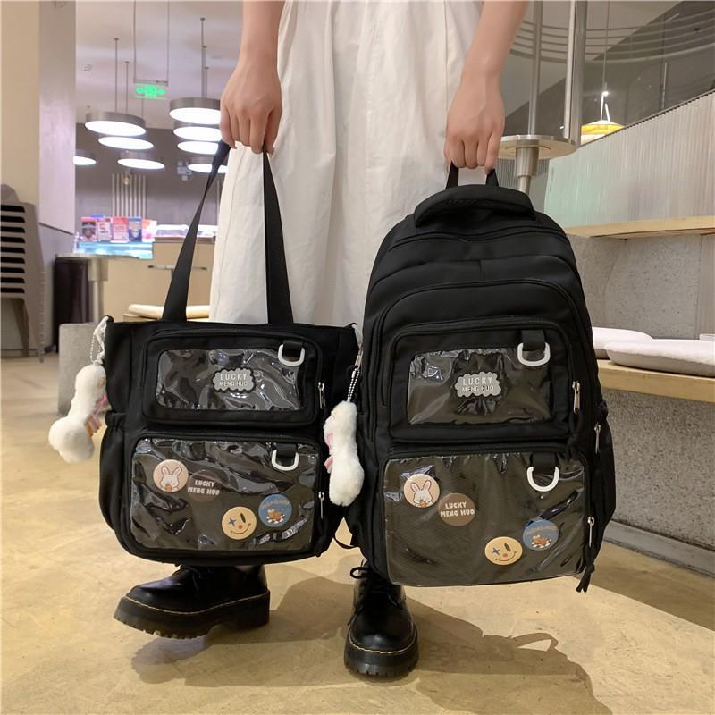 Japanese All-match High-face Value Large-capacity JK Transparent Pain Bag Light Schoolbag Women's Simple Backpack