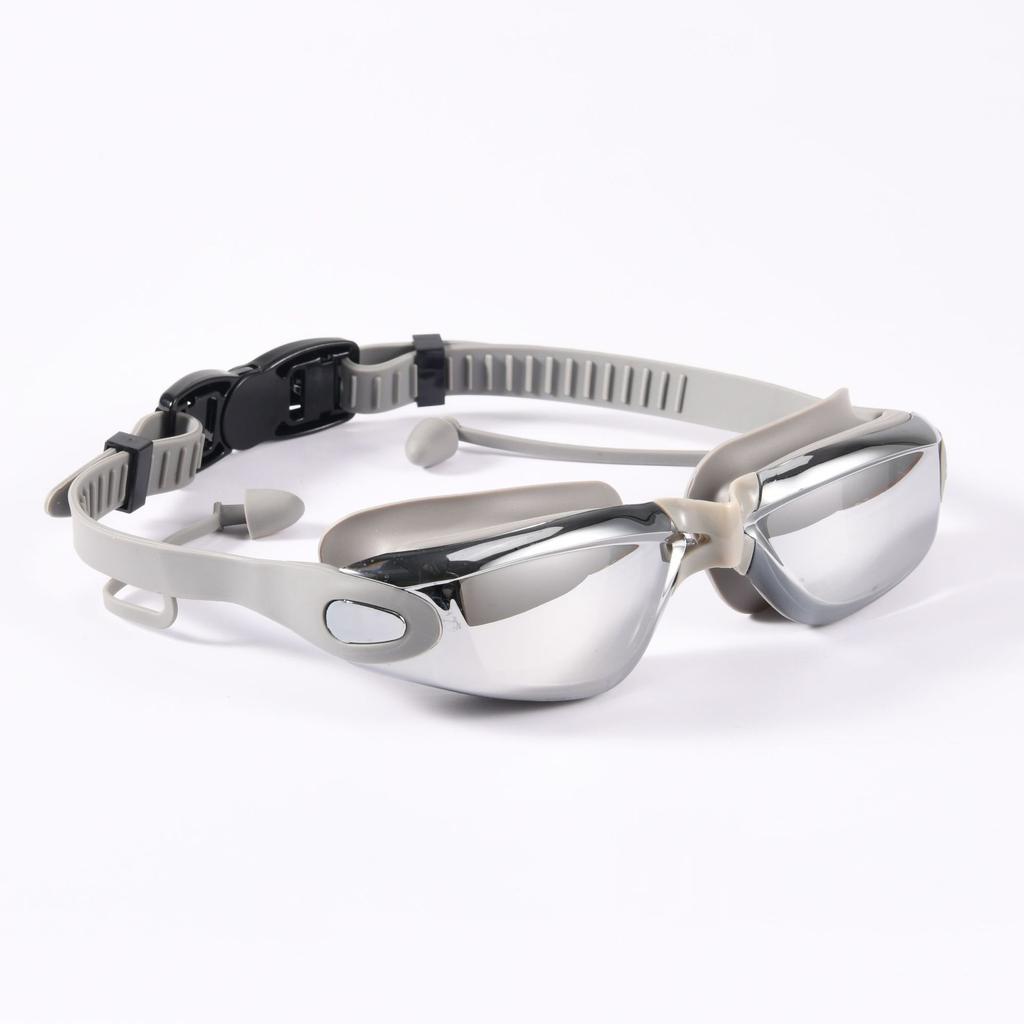 Adult Electroplated Swimming Glasses HD Waterproof Anti-fog Swimming Goggles Teenager Water Sport Eyewear With Earplug Men Women