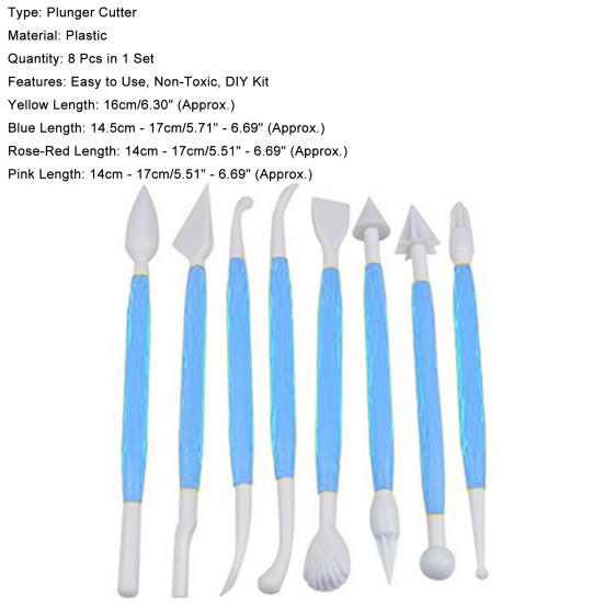 8 шт., ручка для помадки с цветком, легкая форма для шоколада, сплошной цвет, ручка для резки помадки с узором «сделай сам», простая ручка с двойной головкой для пищевых продуктов