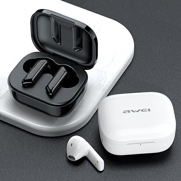 Słuchawki Bluetooth 5.1 AWEI T36 TWS ze stacją dokującą Białe